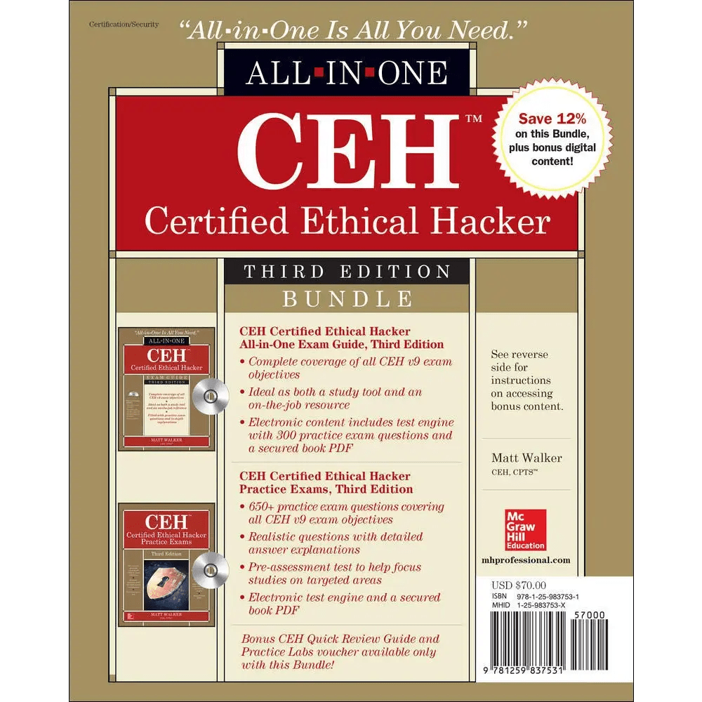 CEH Certified Ethical Hacker Bundle, Third Edition (All - in - One) 3rd Edition (Paperback) - BOOKZONE