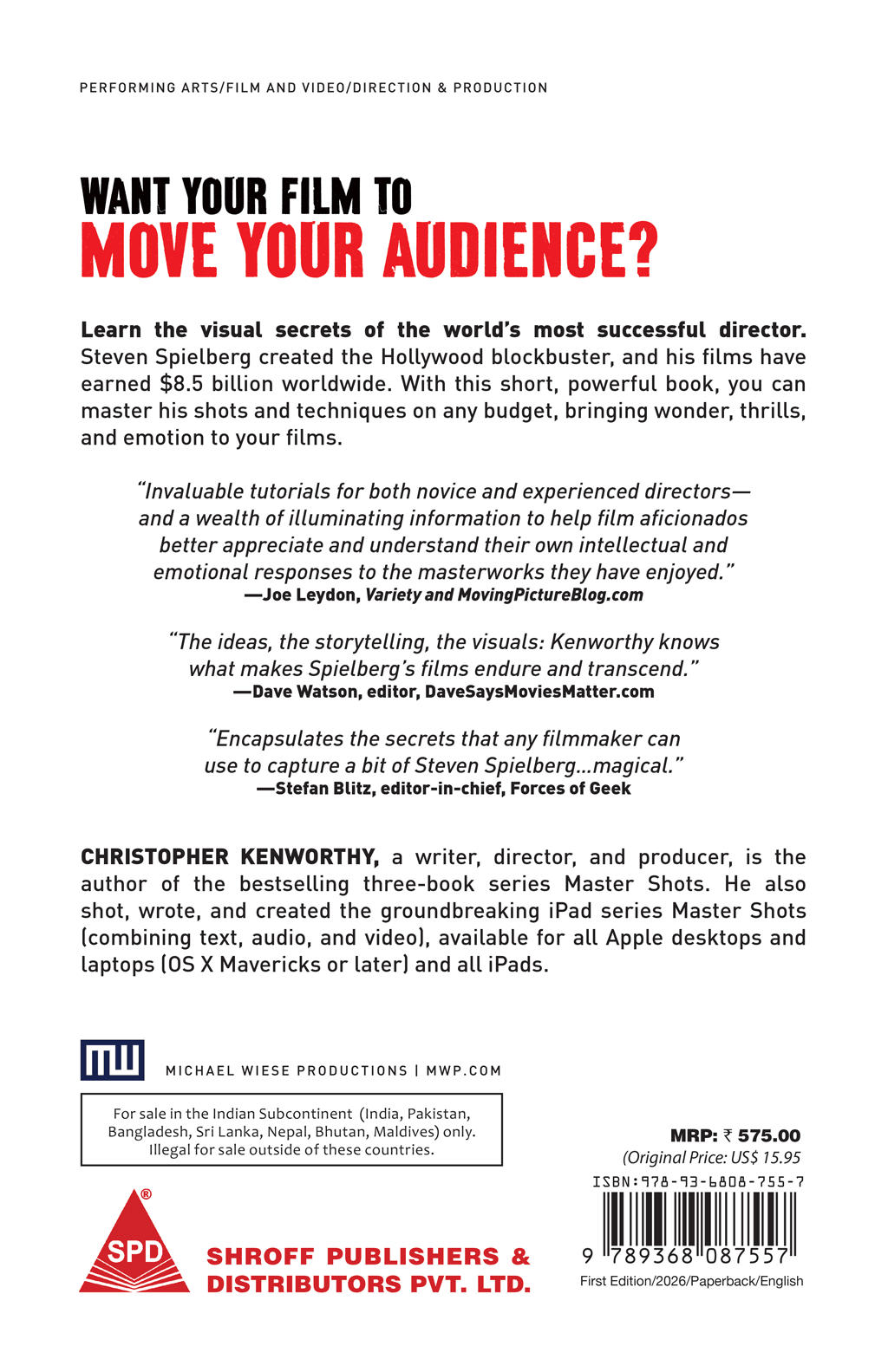 SHOOT LIKE SPIELBERG The Visual Secrets of Action, Wonder, and Emotional Adventure - BOOKZONE